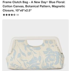 Floral Cream and Blue Women's Bag